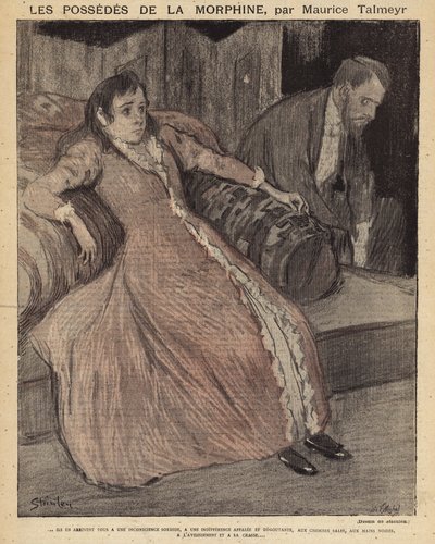 Szene aus Le Possédés de la Morphine von Maurice Talmeyr von Théophile Alexandre Steinlen